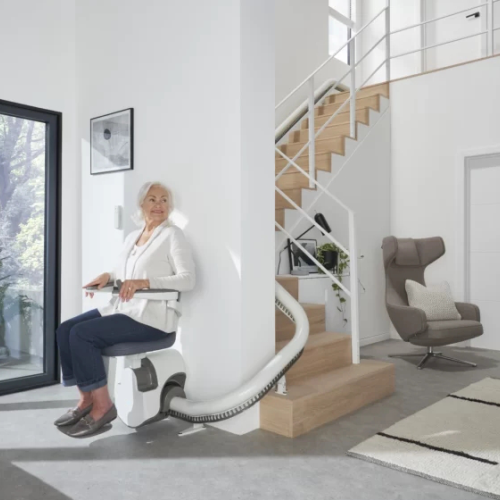 AccessBDD Flow X curved stair lift of San Francisco